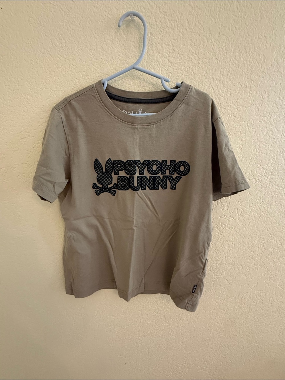 Psycho Bunny Crewneck Tee with Contrast Neckband - Olive and Black